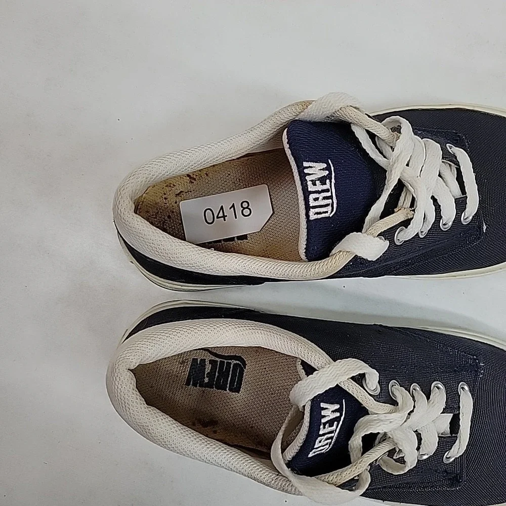 Drew Men's Chunky Canvas Skate Shoes Size 7M  Navy Walking Lace‎ Up Comfort
